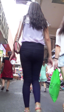 [SP-269MG]街拍环肥燕瘦的黑色紧身裤美女