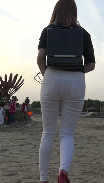 [SP-888OC]一位清水芙蓉的白色紧身裤美女